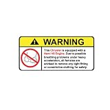 Chrysler Hemi V8 No Bra, Warning decal, sticker 