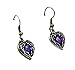 Fallen Dark Angel Wings & Purple Heart Gothic Earrings