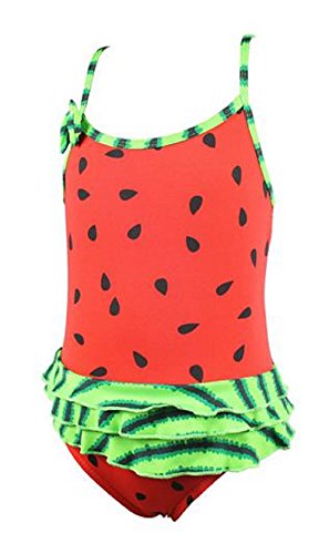 女の子の可愛いスイカのワンピース水着（レッド）