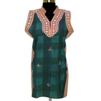 Embroidered Flower Cotton Top With Sequins