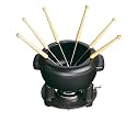 Staub 44 Fondue Set with Six Forks and 1 Burner, Black Matte