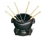 Staub 44 Fondue Set with Six Forks and 1 Burner, Black Matte