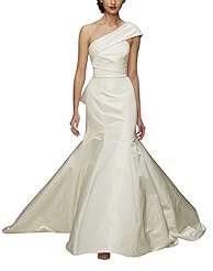 One Shoulder Mermaid  Spring Summer Fall Wedding Dress  With a Bow(s)