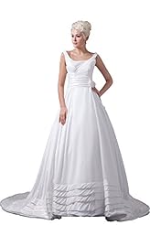 Bateau Neck Silk/Taffeta Sleeveless Evening Dress  with a Cathedral Train 