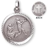 Sterling Silver Philippians 4:13 Girls Softball Medal and 20-inch Chain