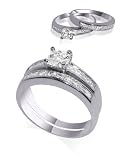 .925 Sterling Silver Rhodium plated Band Cubic Zirconia Ring