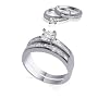 .925 Sterling Silver Rhodium plated Band Cubic Zirconia Ring