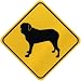 ONLY  MASTIFF  CROSSING SIGN DOG