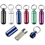 6pc Small Size / MEDICAL ALERT - FIRST AID container PILL CASE Set - Key Chain - Water Resistant