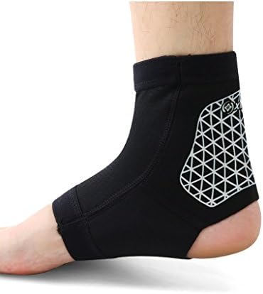 Compression Ankle Braces for Volleyball, Basketball, Running - Sprained Ankle Support Recovery Sleeve (Single Gray)