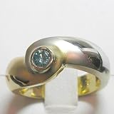 14K Two-Tone Gold Blue Diamond Ring