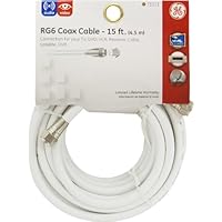 GE 73311 15-Feet RG6 Video Cable, White