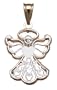 14k Yellow Gold and Rhodium Filigree Angel Charm
