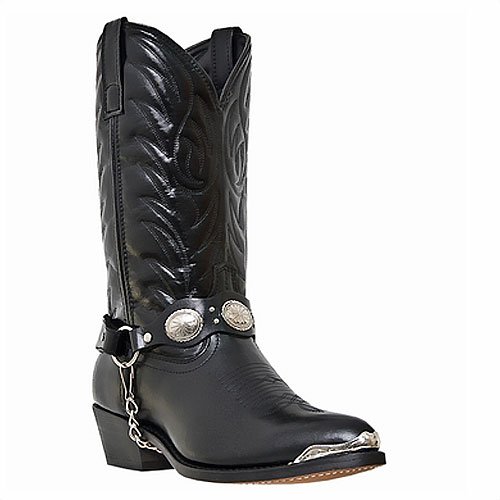 Men's Laredo Black Leather Foot Cowboy Boots