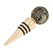 Gemstone Globe Gold Wine Bottle Stopper - Black Opalite