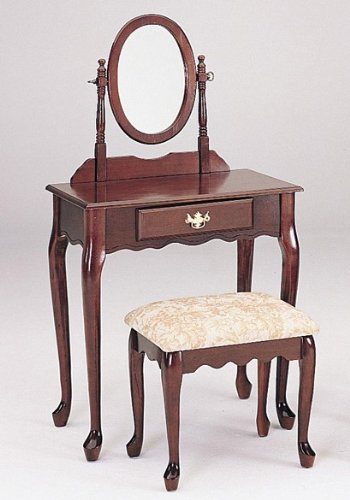 Cherry Finish Vanity Set