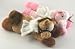 Pony Angel Plush Stuffed Doll Toy with Wings - Brown, clear vinyl gift pouch