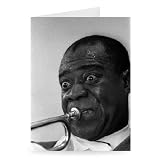 Louis Armstrong - Greeting Card (Pack of 2) - 7x5 inch - Art247 - Standard Size - Pack Of 2