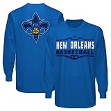 NBA adidas New Orleans Hornets Team Perimeter Long Sleeve T-Shirt - Creole Blue (Large)