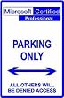 MCP PARKING ONLY computer street sign