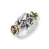 Ed Hardy Two-tone Love Kills Slowly Ring in Stainless Steel