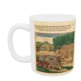Battle between the Indians and the Spanish in which the Spanish colonel was beaten to death (engraving) by Theodore de Bry - Mug - Standard Size