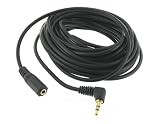 25' 3.5mm Male Right Angle Plug to 3.5mm Female Jack