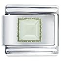 Square June Pearl Color Birthstone Italian Charms