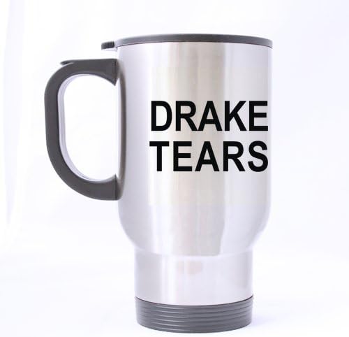 Drake Tears Discount Mug-Drake Tears Travel Mug (Silver)-14 ounces