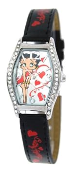 Betty Boop Women's Black Leather Strap Watch Model # BB-W541A