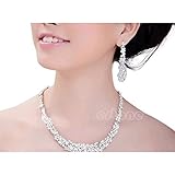 Gorgeous Wedding Bridal Prom Rhinestone Crystal Necklace Earrings Jewelry Set by Preciastore