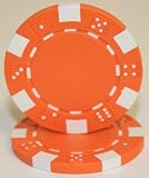 50 Orange Dice 11.5 Gram 2 Tone Poker Chips