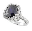 Sterling Silver Rectangular Cut CZ Ring with Filigree Accents