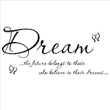 (butterflies) Dream the future belongs to those who believe in their dreams Wall Sayings Art Vinyl Lettering Quote Decal Sticker