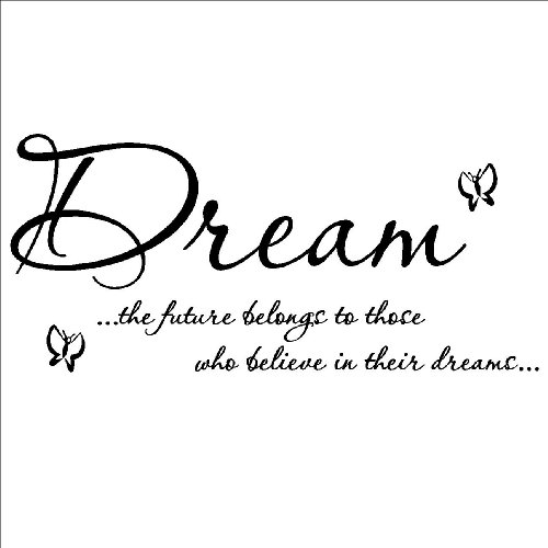 (butterflies) Dream the future belongs to those who believe in their dreams Wall Sayings Art Vinyl Lettering Quote Decal Sticker
