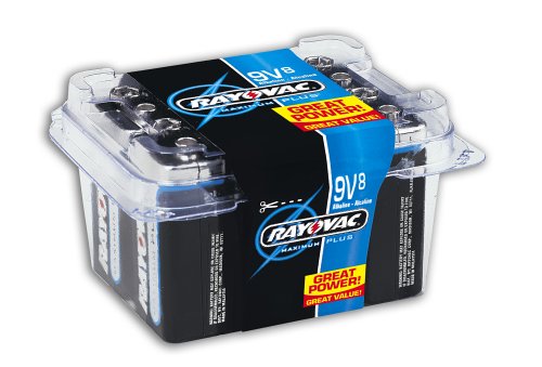 Rayovac A1604-8PP Alkaline 9-Volt Batteries (Eight-pack)