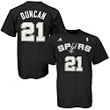 adidas San Antonio Spurs #21 Tim Duncan Black Net Player T-shirt