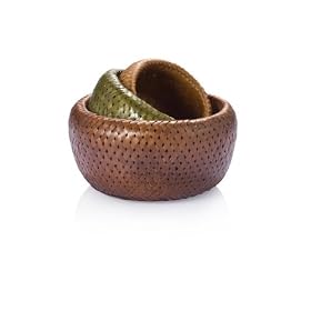 Bambu Double Wall Nesting Baskets, Set of 3, Brown by Bambu