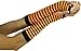 ToBeInStyle Women's Striped 100% Nylon Arm Length Warmers - Black With Orange Stripes