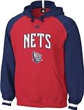 New Jersey Nets NBA Red Embroidered Dream Hooded Fleece Sweatshirt By Adidas (L=44)
