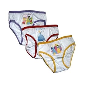 Girls Disney Princess Jersey Briefs (Pack of 3)