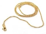 Beautiful 24k Yellow Gold Layered GL Faceted Ball Chain Necklace Chain Perfect for Charms/Pendants Comes with Lifetime Warranty