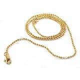 Beautiful 24k Yellow Gold Layered GL Faceted Ball Chain Necklace Chain Perfect for Charms Pendants...
