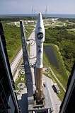 Wallmonkeys Peel and Stick Wall Decals - An Atlas V Rocket on the Launch Pad at Cape Canaveral Air Force Station, Florida. - Removable Graphic