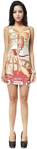 Galaxyfashion Women's Tight Dress in European Graphic Print (Free Size, Multi-Color)