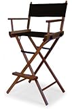 Telescope Casual Heritage Bar Height Director Chair, Black with Walnut Frame