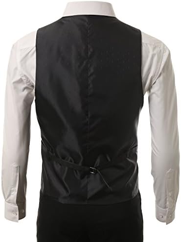 IDARBI Mens Solid Satin Formal Black Tuxedo Slim Fit Vest MEDIUM