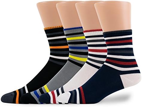 Ugly Feet Socks Men 4 Pair Colorful Stripe Casual Socks - Men Size 9-11