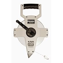 Keson NR10100H Nylon Coated Steel Blade 100-Foot Measuring Tape In Tenths, Zero Point At Tape End, Hook End