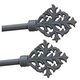 Curtain Rods Black Wrought Iron, Curtain Rods Iron adjustable from 28